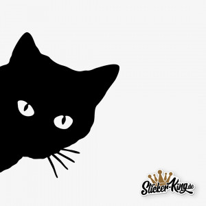 Kleine schwarze Katze Aufkleber für Auto oder Möbel