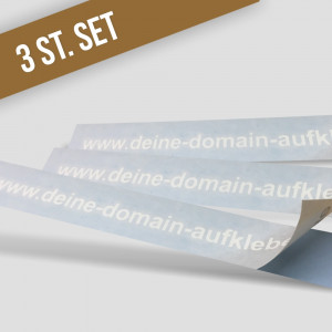 3 Stück Domainaufkleber 10 x 200 mm mit Wunschtext